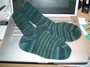 Finished Green Variegated Socks