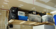 Shelf with Boxes of Dyes and Yarn